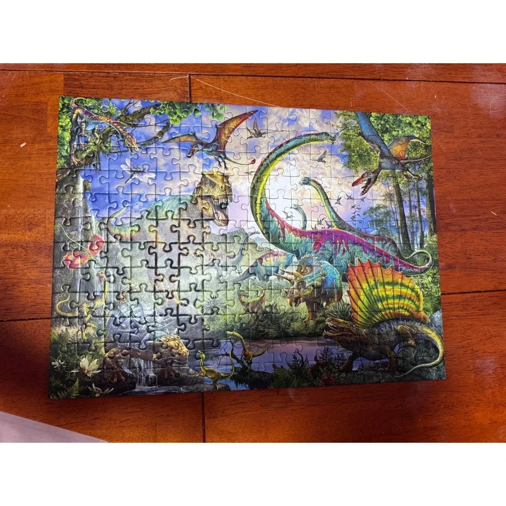 Ravensburger Jigsaw Puzzle Kids 200 XXL Blue Dinosaur Realm of Giants Complete